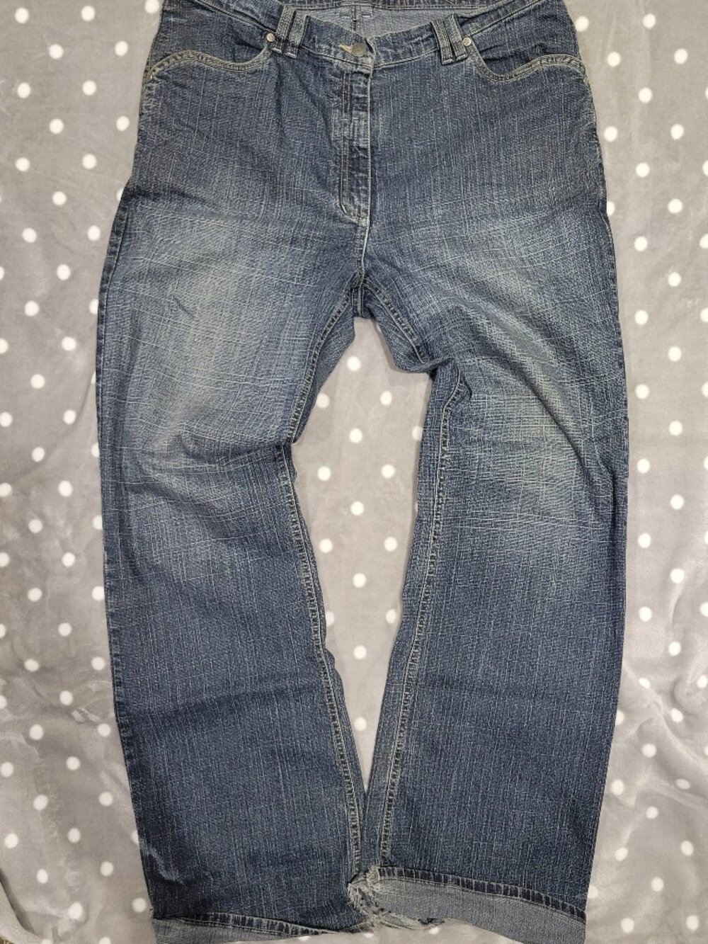 Vintage, Distressed Y2K style flared jeans